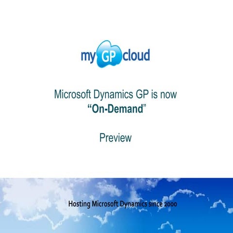 myGPcloud Customer Overview Presentation