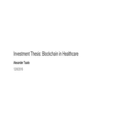 Blockchain in Healthcare 