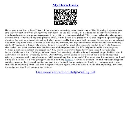 My Hero Essay