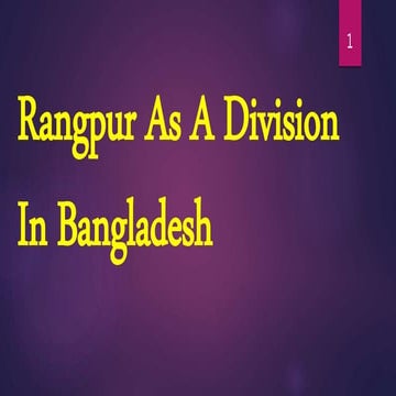 Rangpur as a division in Bangladesh
