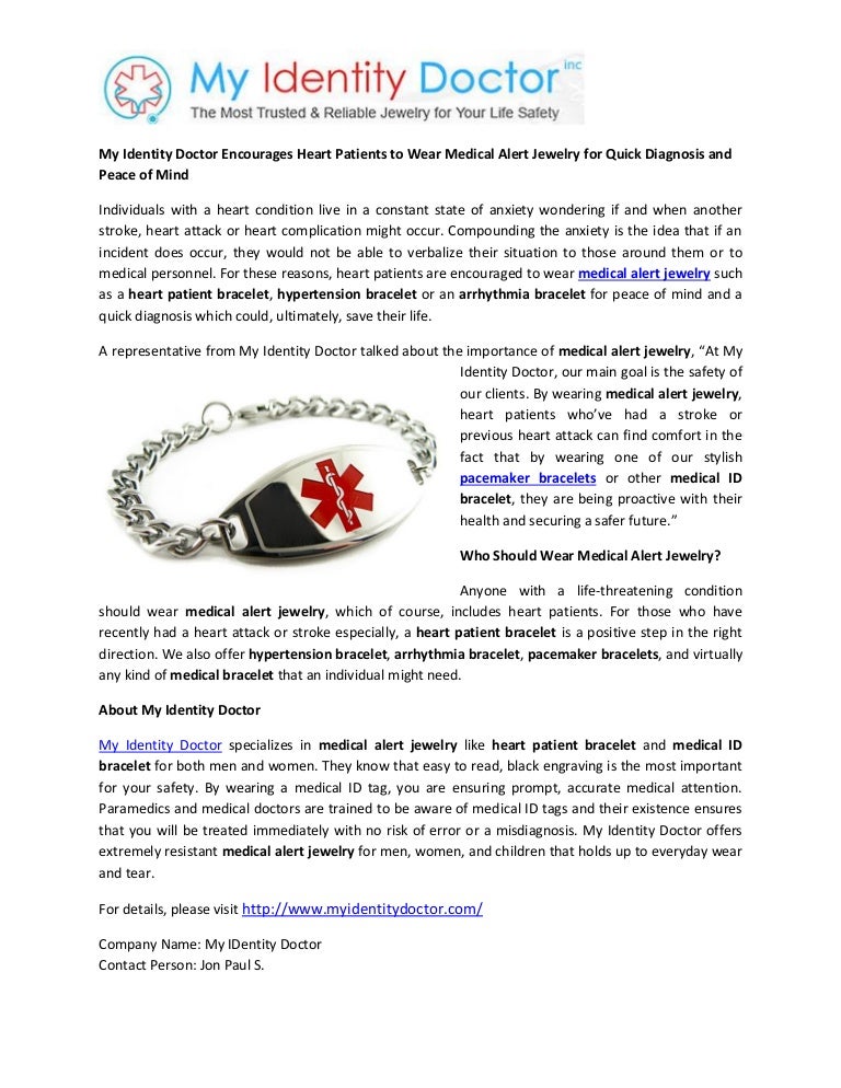 bracelet for heart condition