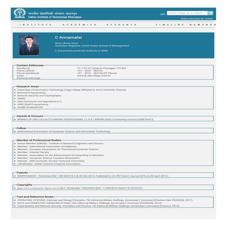 My Webpage on IIT Kharagpur