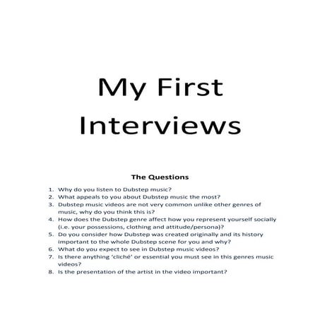 Initial Audience Research