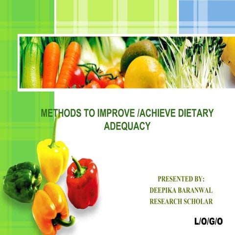 Methods to improve dietary adequacy | PPTX