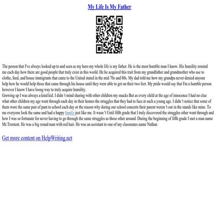 My Life Is My Father