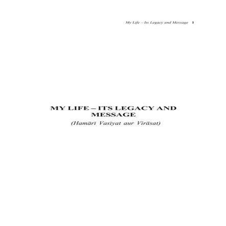 My life its legacy and message by pandit shreeram sharma acharya