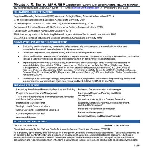 Mylissia Smith Resume Paragraph Form / CV | DOCX