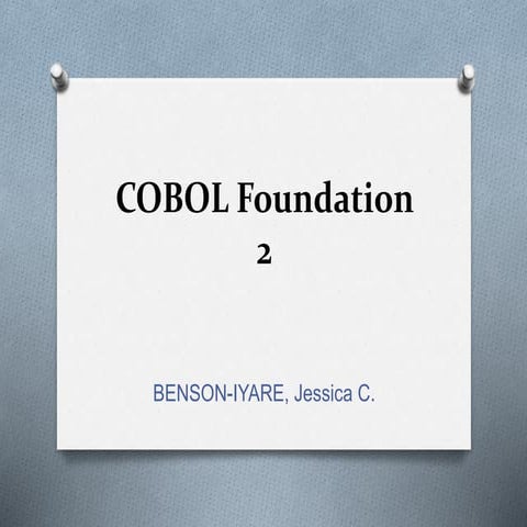 COBOL Foundation 2 | PPT | Programming Languages | Computing