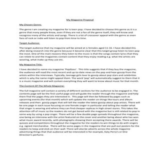 My magazine proposal