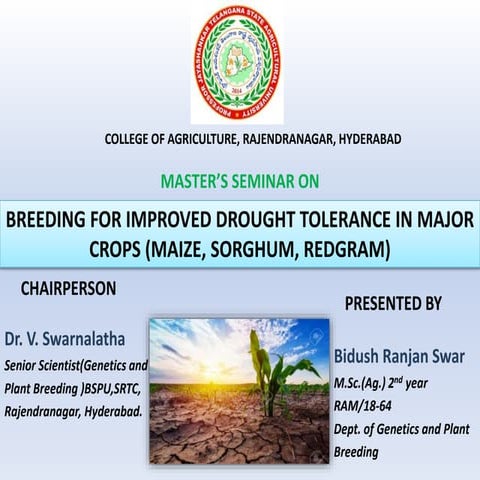 Drought tolerance in crops | PPTX