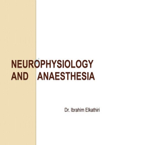 Neurophysiology and anesthesia point of view