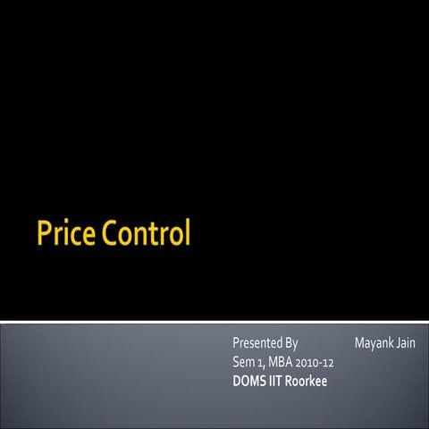 Price Control