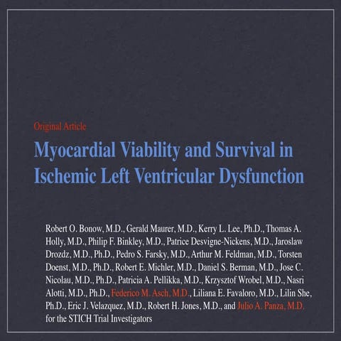 Myocardial Viability - the STICH Trial NEJM May 2011