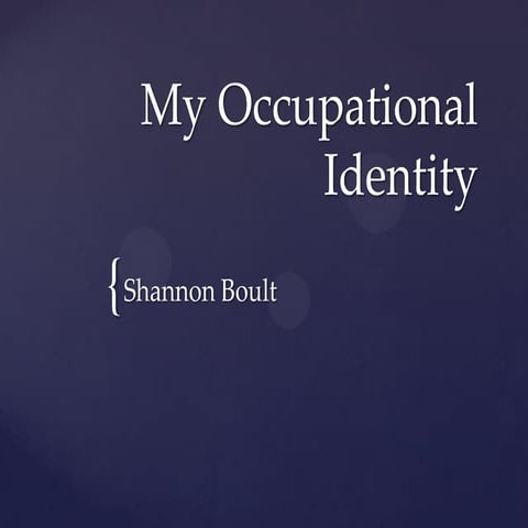 Occupational identity powerpoint | PPTX