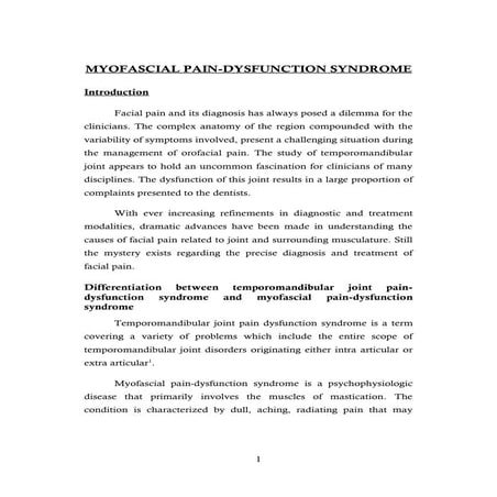 Myofacial pain