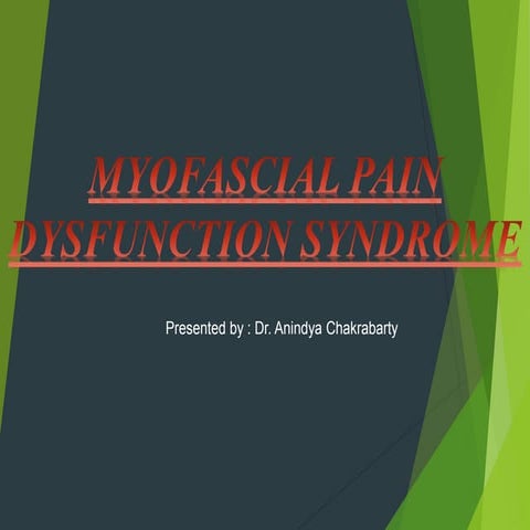 Myofacial pain dysfunction syndrome anindya