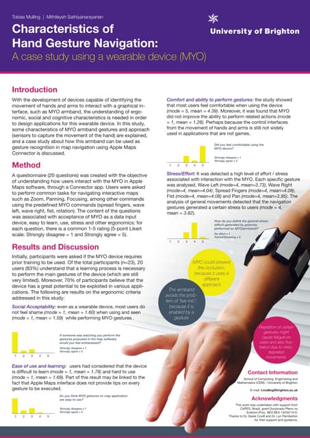 Characteristics of hand gesture: MYO Case Study