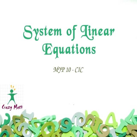 Myp10 system of linear equations with solution