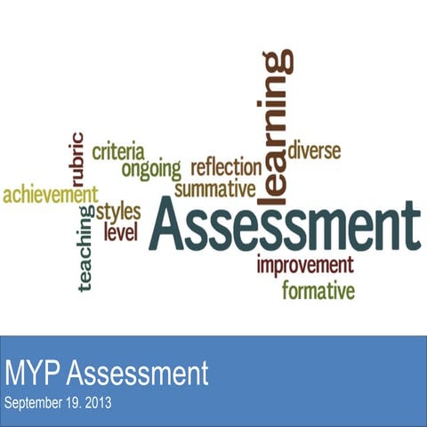 MYP Assessment Sept 2013