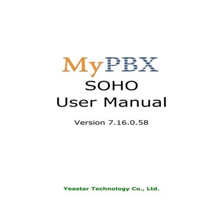 My pbx soho_usermanual_en