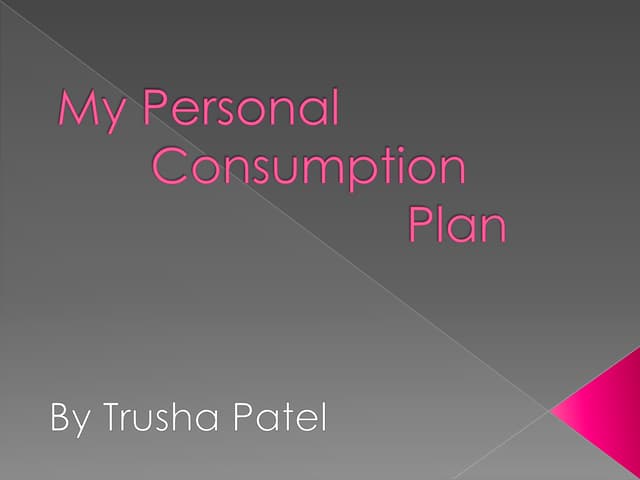 My Personal Consumption Plan