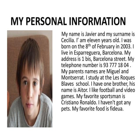My personal information | PPTX