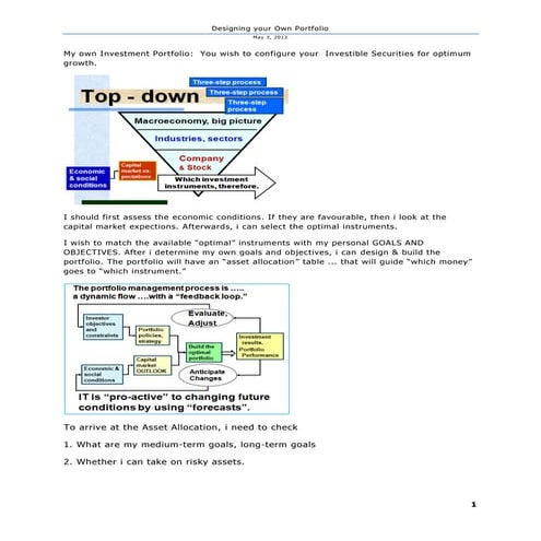 My personal investment portfolio  matters to decide