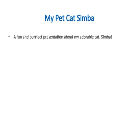 Cat slides presentation for a domestic breed