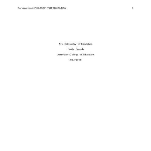 My philosophy of education