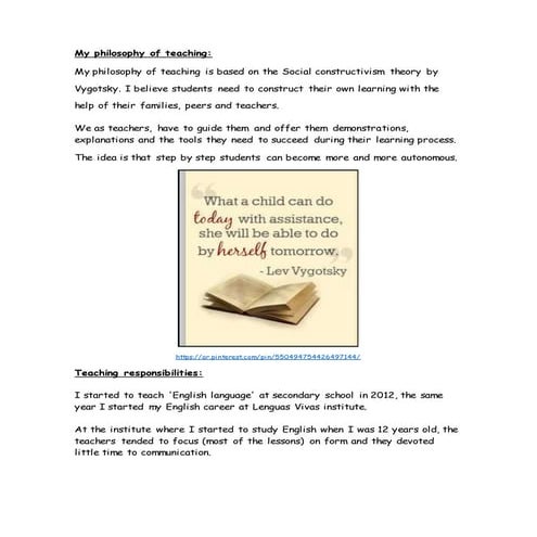 My philosophy of teaching