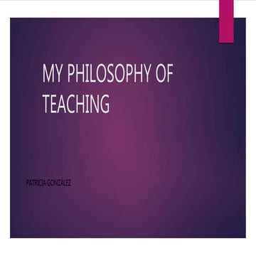 My philosophy of teaching