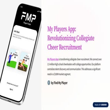 My Players App Revolutionizing Collegiate Cheer Recruitment | PDF