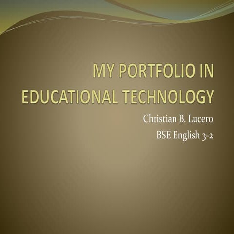 My Portfolio in Educational Technology