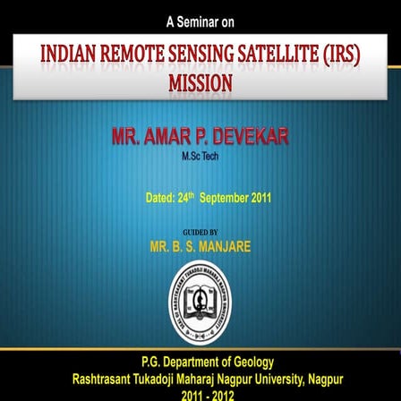 Indian remote sensing satellite mission