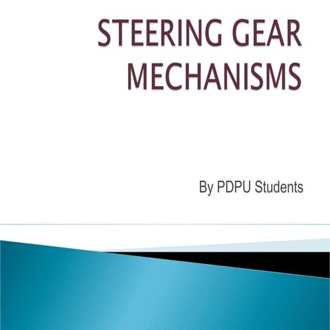 STEERING GEAR MECHANISMS (kinematics of machines)