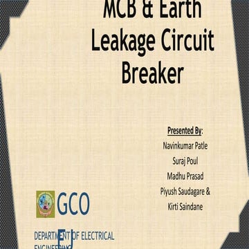 MCB And Earth Leakage Circuit