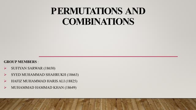 permutation and combination