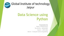 Data Visualization(s) Using Python | PPT