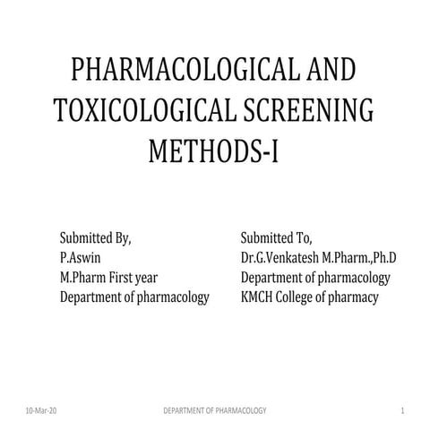 pharmacological Preclinical screening of antidiarrheal and Laxatives