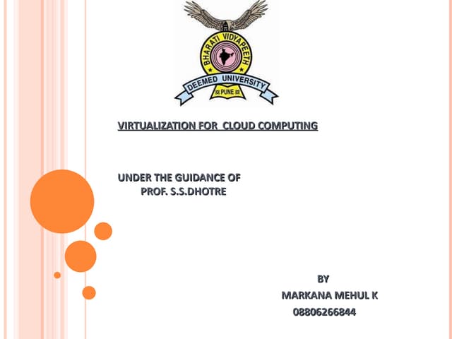 Virtualization in cloud computing ppt