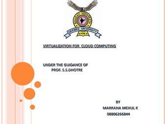 Virtualization in cloud computing ppt