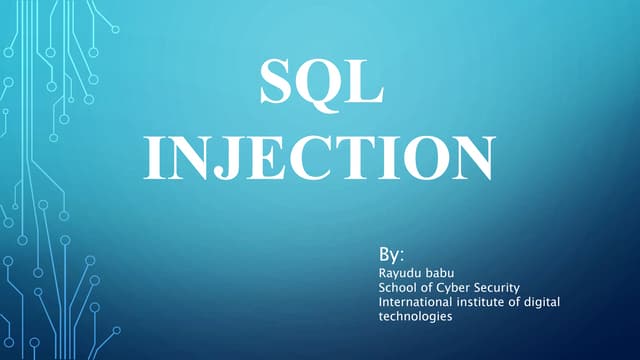 SQL Injection attack