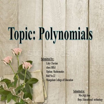 POLYNOMIALS