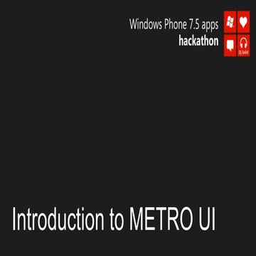 Introduction to Metro UI