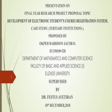 Electronic Student course registration System