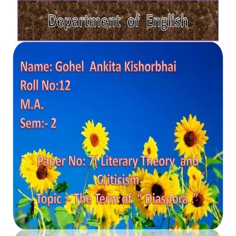 The Term of " Diaspora ".