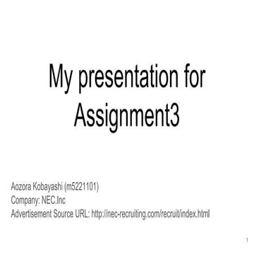 My presentation for assignment3