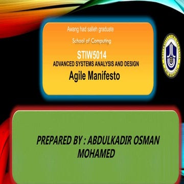 Agile Manifesto and Agile Development Methodologies 