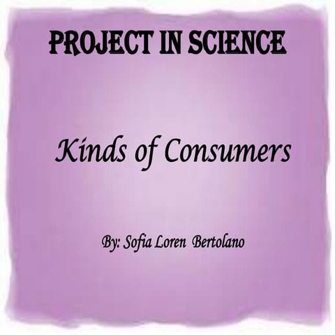 chmsc lab sch project kinds of consumer grade 5