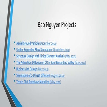 Aerospace Engineering projects in aerodynamics, finite element analysis, math...